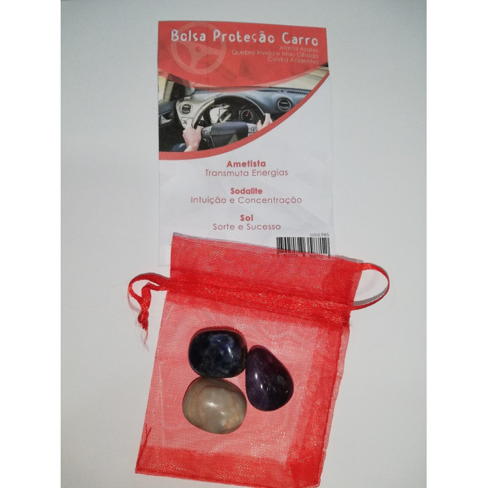 BOLSA DE PROTEÇÃO CARRO COM 3 CRISTAIS