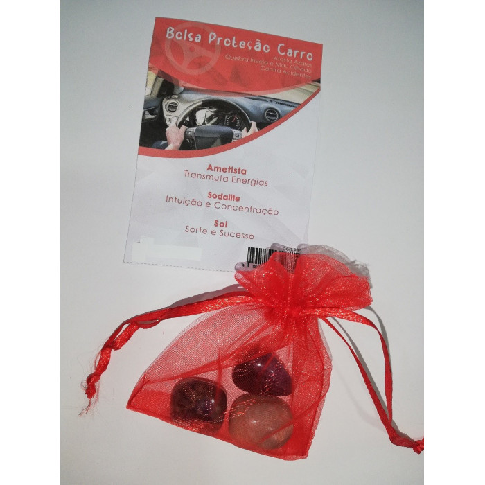 BOLSA DE PROTEÇÃO CARRO COM 3 CRISTAIS