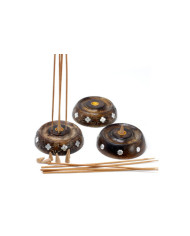 QUEIMADOR DE INCENSO DE CONE OU BASTÃO - MADEIRA