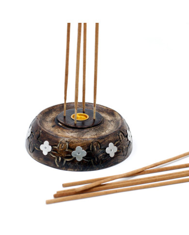 QUEIMADOR DE INCENSO DE CONE OU BASTÃO - MADEIRA