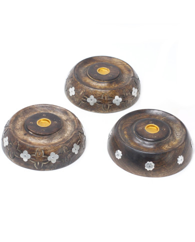 QUEIMADOR DE INCENSO DE CONE OU BASTÃO - MADEIRA