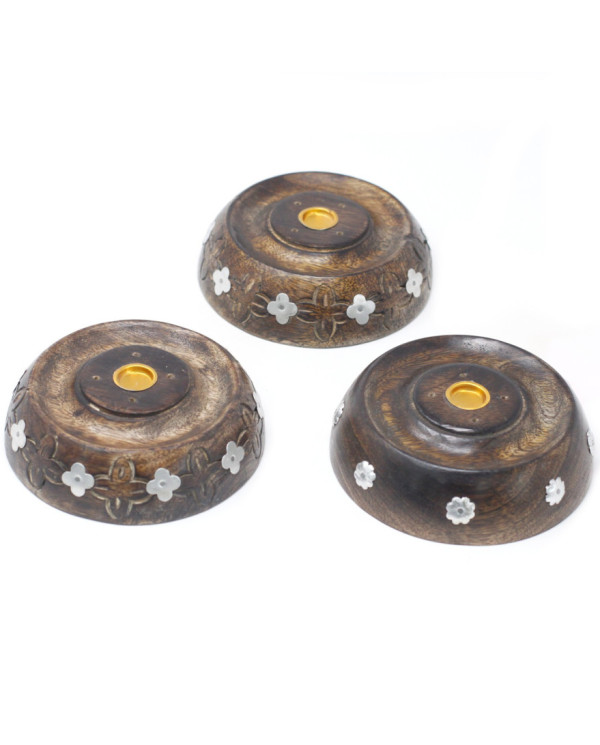 QUEIMADOR DE INCENSO DE CONE OU BASTÃO - MADEIRA