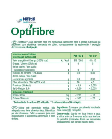 OPTIFIBRE - FIBRA SOLUVEL PÓ 250G