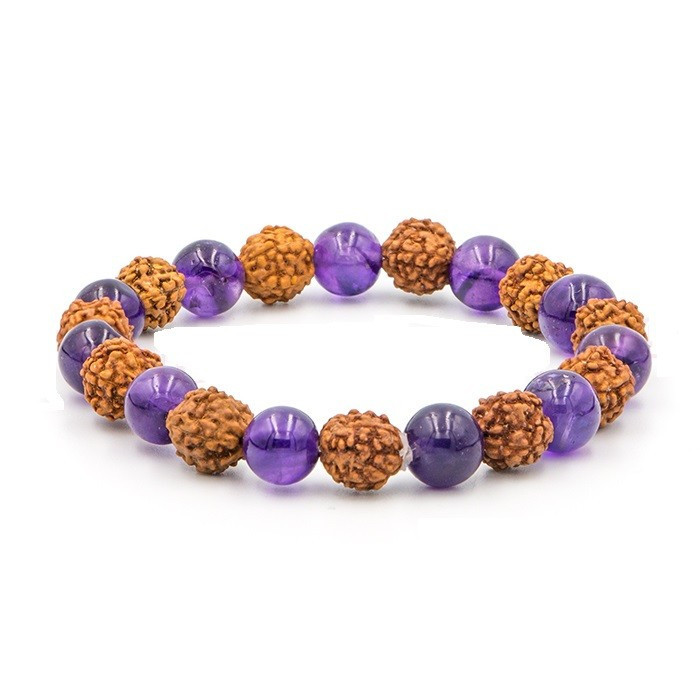 PULSERA RUDRAKSHA + AMATISTA 1 UNIDAD