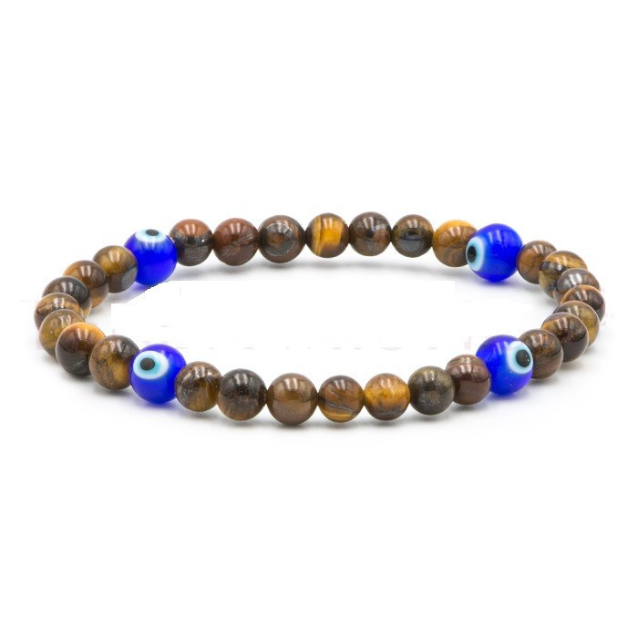 PULSERA PROTECTORA DE OJO TURCO Y OJO DE TIGRE 1 UNIDAD