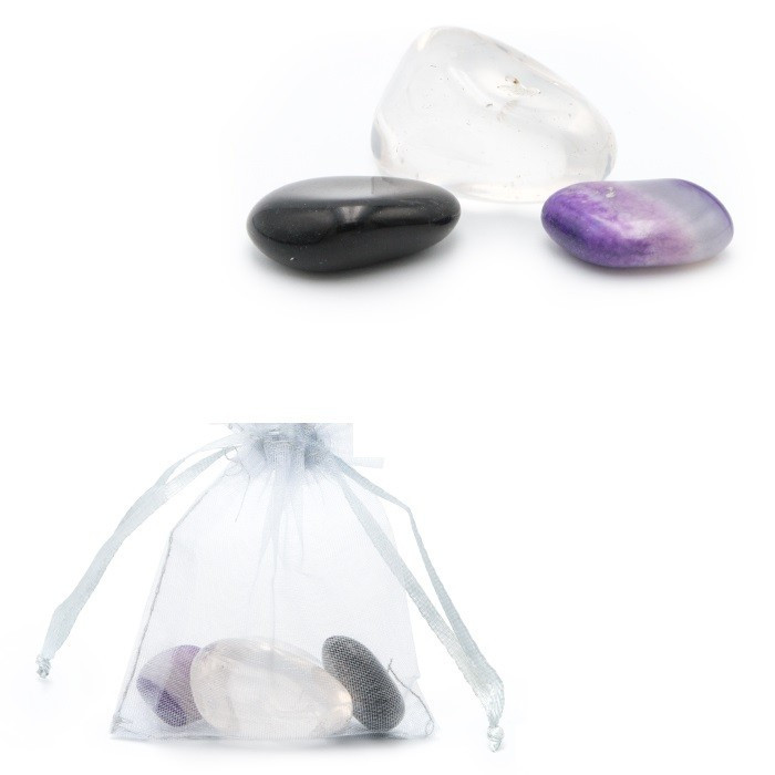 BOLSA CONTRA BRUXARIA COM 3 CRISTAIS