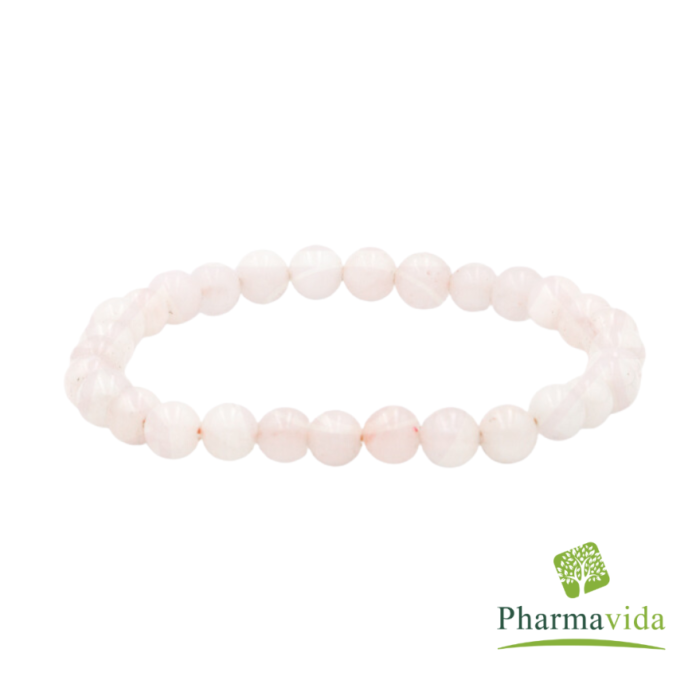 PULSERA DE CUARZO ROSA 6mm 1 UNIDAD