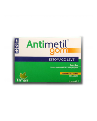 ANTIMETIL GOM MENTA-LIMÃO 12 GOMAS