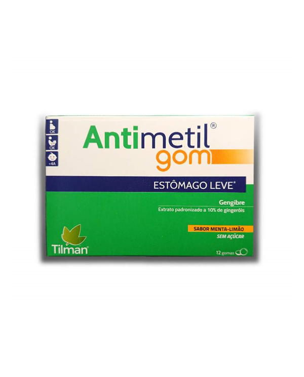 ANTIMETIL GOM MENTA-LIMÃO 12 GOMAS