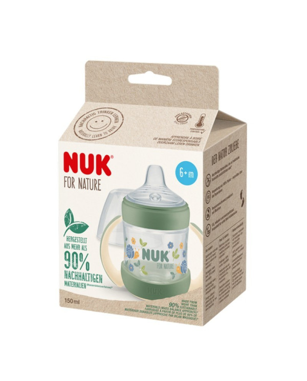 NUK FOR NATURE BIBERÓN DE APRENDIZAJE 150 ML 6+M VERDE