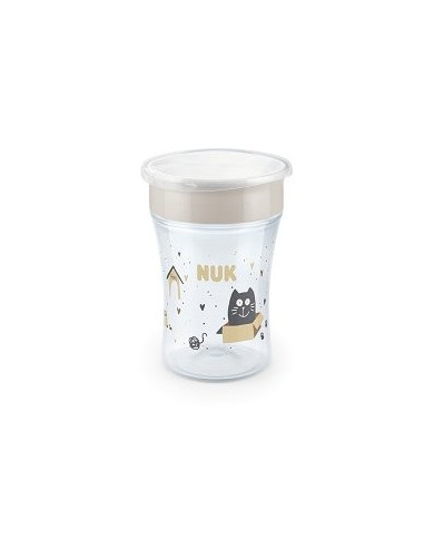 NUK VASOS DE APRENDIZAJE PERROS Y GATOS 230 ML 8+M BLANCO