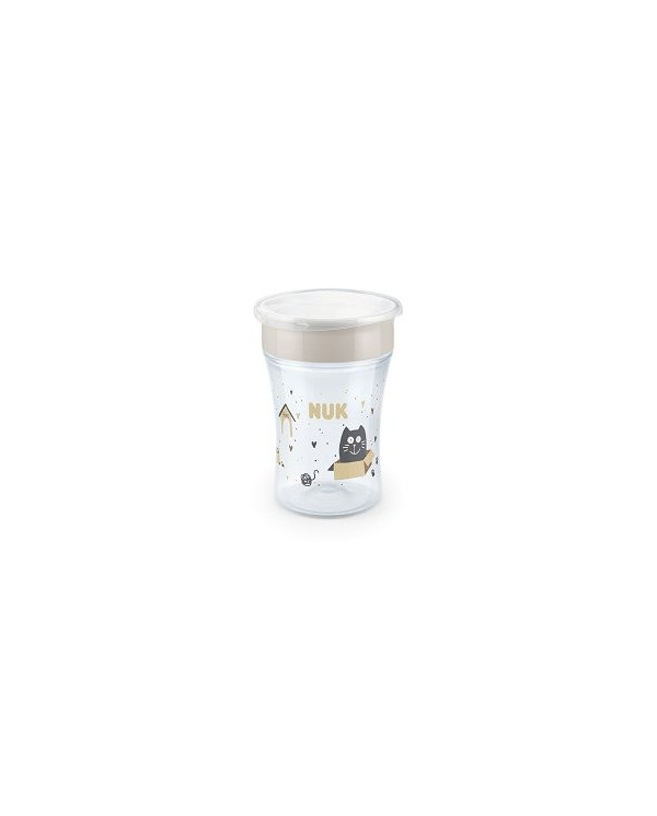 NUK VASOS DE APRENDIZAJE PERROS Y GATOS 230 ML 8+M BLANCO