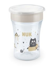NUK VASOS DE APRENDIZAJE PERROS Y GATOS 230 ML 8+M BLANCO