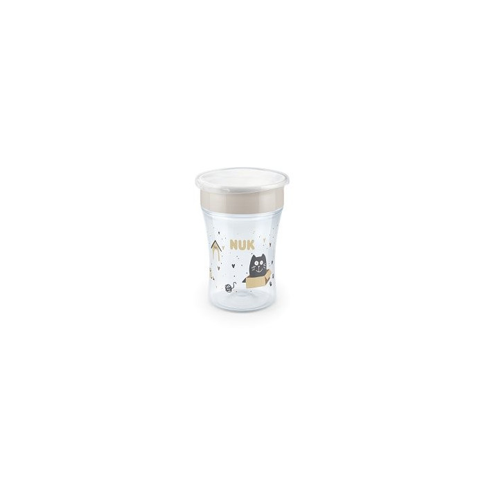 NUK VASOS DE APRENDIZAJE PERROS Y GATOS 230 ML 8+M BLANCO