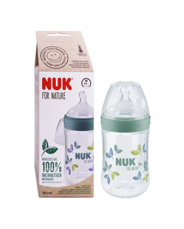 NUK FOR NATURE BIBERÓN TAMAÑO M VERDE 260 ML