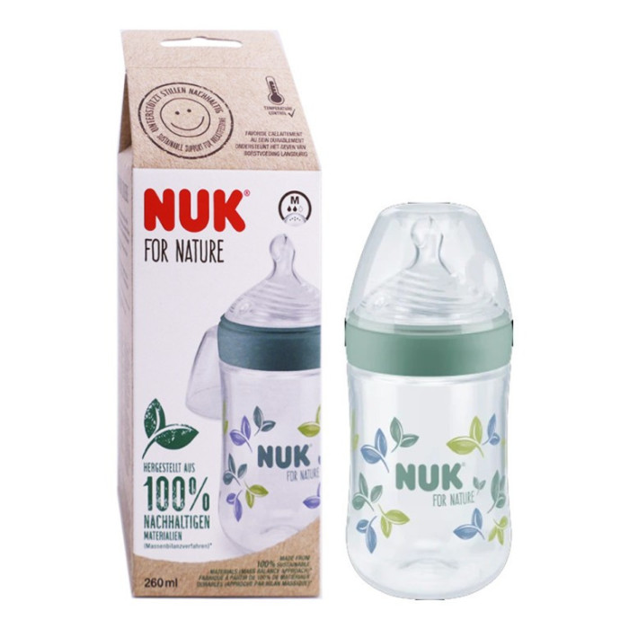 NUK FOR NATURE BIBERÃO SIZE M VERDE 260 ML