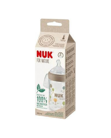 NUK FOR NATURE BIBERÓN 260 ML CREMA TALLA M