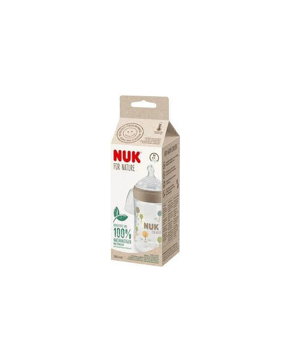 NUK FOR NATURE BIBERÓN 260 ML CREMA TALLA M
