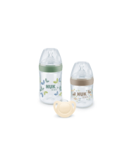 NUK FOR NATURE STARTER SET 2 BIBERÕES (1x260 ML+ 1x150ML)+ 1 CHUPETA