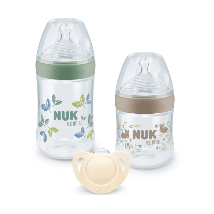 NUK FOR NATURE SET INICIO 2 BIBERONES (1x260 ML+ 1x150ML)+ 1 CHUPETE