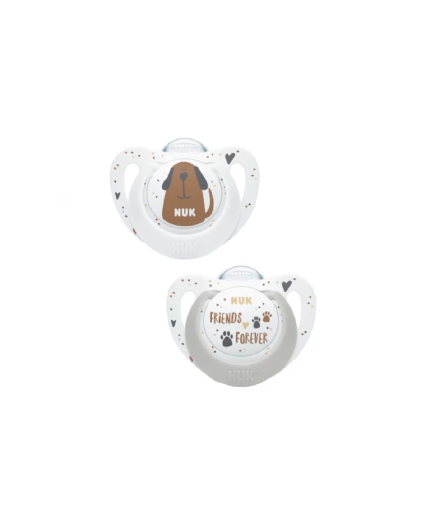 NUK CHUPETAS STAR  SILICONE CÃES E GATOS 6-18 2 UNI