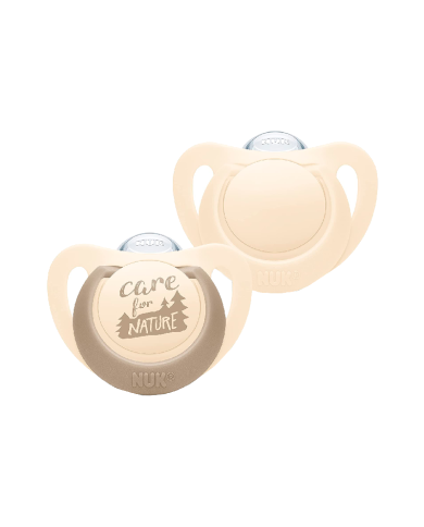 NUK FOR NATURE CHUPETAS SILICONE CREME 0-6M 2 UNI