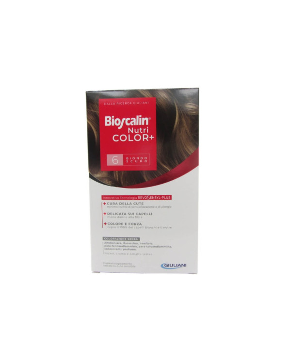 BIOSCALIN COLORACIÓN PERMANENTE NUTRI COLOR+ 6 RUBIO OSCURO