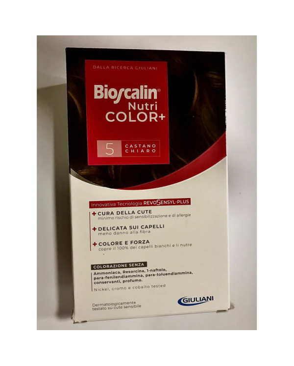 BIOSCALIN COLORACIÓN PERMANENTE NUTRI COLOR+ 5 CASTAÑO CLARO