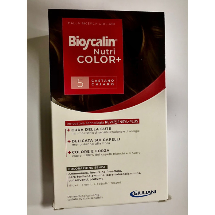 BIOSCALIN NUTRI COLOR+ COLORAÇÃO PERMANENTE 5 CASTANHO CLARO