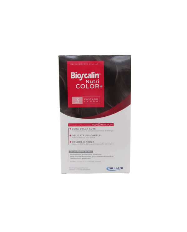 BIOSCALIN NUTRI COLOR+ COLORACIÓN PERMANENTE 3 CASTAÑO OSCURO