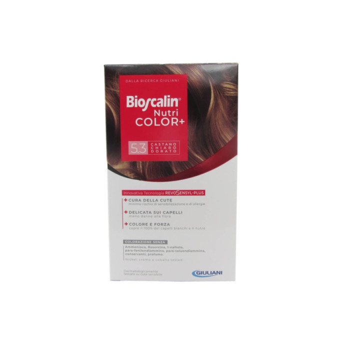 BIOSCALIN COLORACIÓN PERMANENTE NUTRI COLOR+ 5.3 CASTAÑO CLARO DORADO