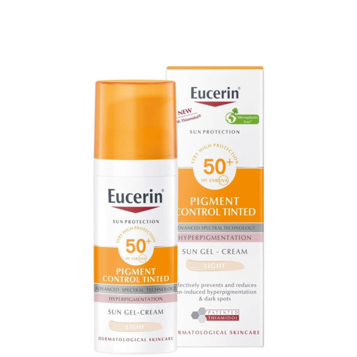 EUCERIN SUN GEL CREMA CONTROL DE PIGMENTOS TONO CLARO SPF 50+ 50ML