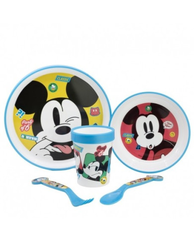 MICKEY MOUSE CONJUNTO PREMIUM REFEIÇÃO 5 PEÇAS