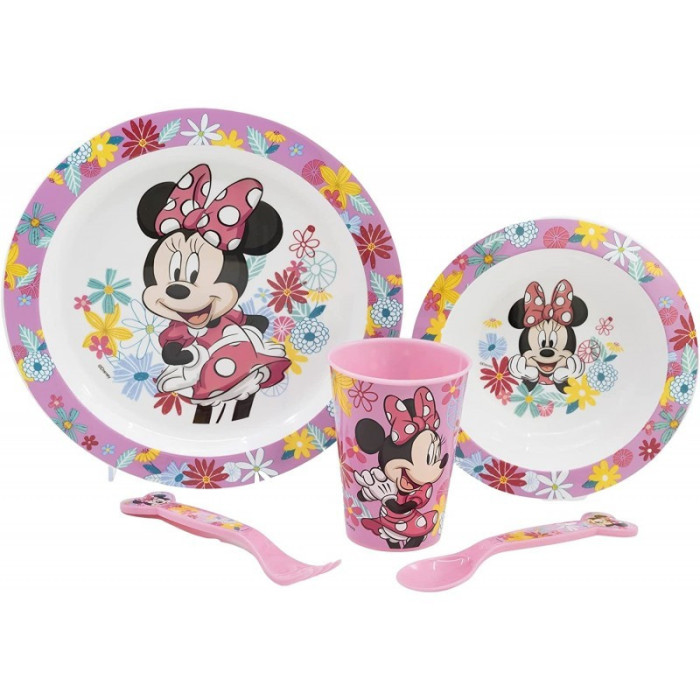 DISNEY MINNIE CONJUNTO REFEIÇÃO 5 PEÇAS