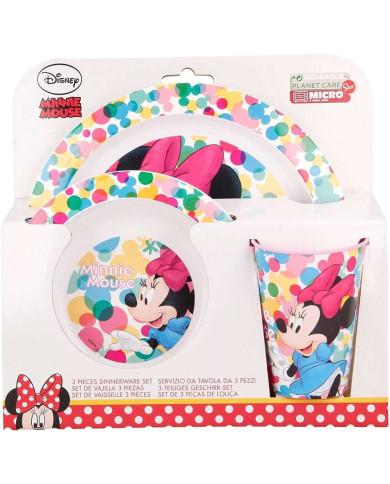 MINNIE MOUSE CONJUNTO REFEIÇÃO 3 PEÇAS