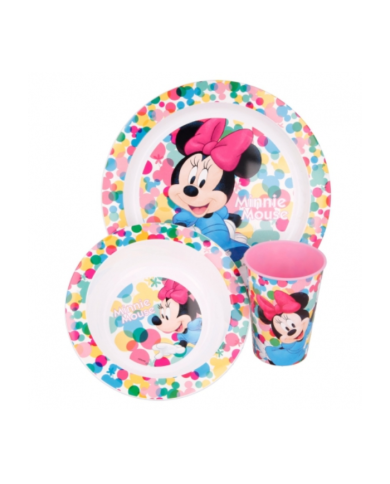 MINNIE MOUSE CONJUNTO REFEIÇÃO 3 PEÇAS