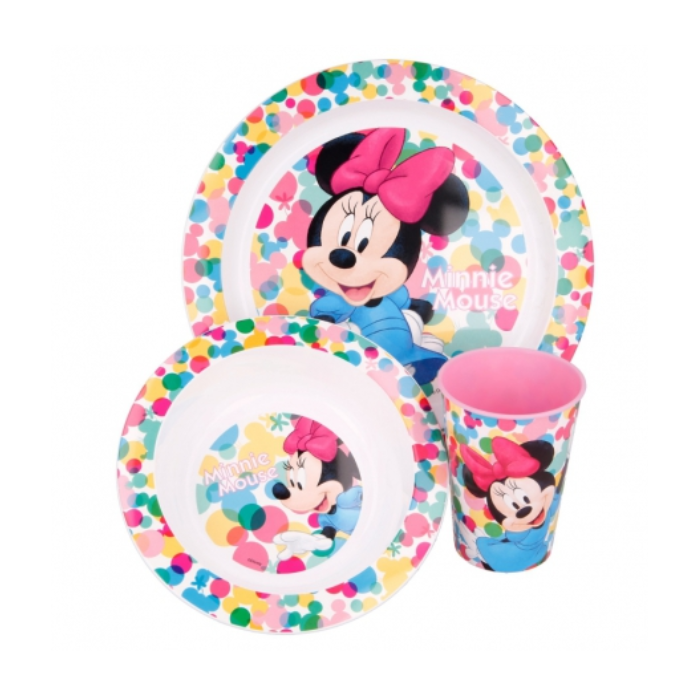 MINNIE MOUSE CONJUNTO REFEIÇÃO 3 PEÇAS