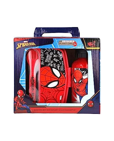 SPIDER-MAN CONJUNTO LANCHEIRA 4 PEÇAS