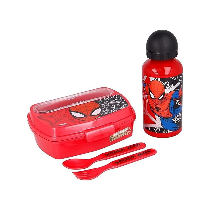 SPIDER-MAN CONJUNTO LANCHEIRA 4 PEÇAS
