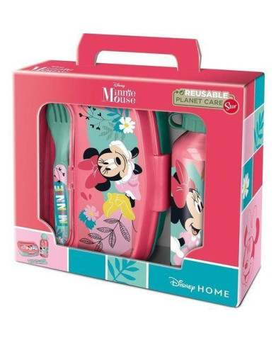 MINNIE MOUSE CONJUNTO LANCHEIRA 4 PEÇAS