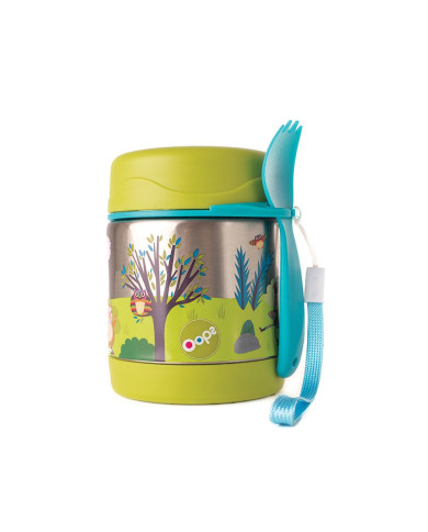 OOPS TÉRMO ALIMENTOS 300ML COM TALHERES FLORESTA