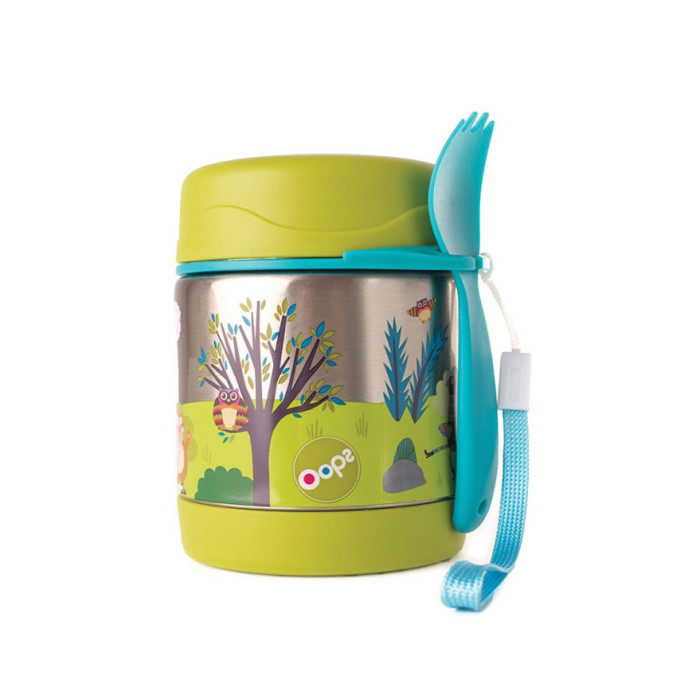 OOPS ALIMENTOS TÉRMICOS 300ML CON CUBIERTOS BOSQUE