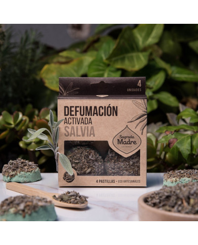 PASTILHAS DEFUMAÇÃO SÁLVIA BRANCA 4 UNIDADES - SAGRADA MADRE