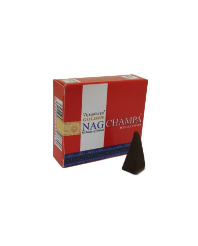 INCENSO NAG CHAMPA CONES GOLDEN 12 UNIDADES