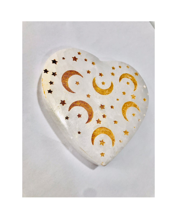 SELENITE BASE FORMA DE CORAÇÃO