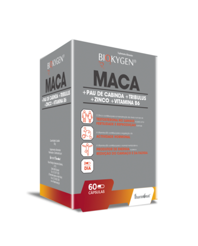 BIOKYGEN MACA + PAU DE CABINDA + TRIBULUS + ZINCO + VITAMINA B6 - FHARMONAT