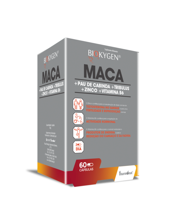 BIOKYGEN MACA + PAU DE CABINDA + TRIBULUS + ZINCO + VITAMINA B6 - FHARMONAT