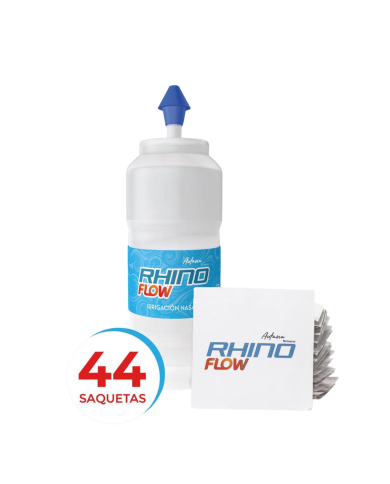 RHINOFLOW 44 SAQUETAS + Sistema de Irrigação Nasal  300 ML