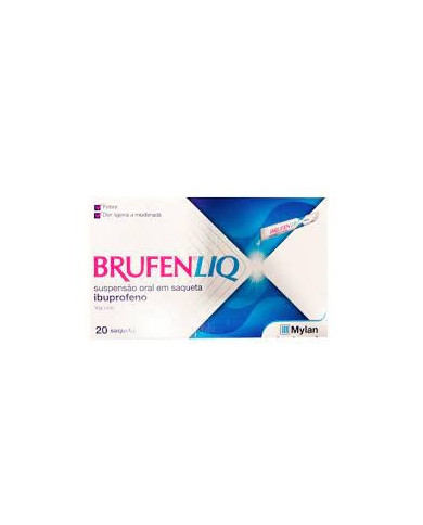 IBUPROFENO BRUFEN LIQ 200 MG 20 SAQUETAS