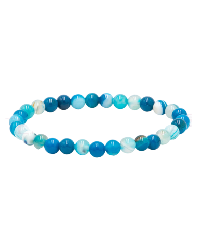 PULSEIRA ÁGATA AZUL NATURAL 6MM 1un